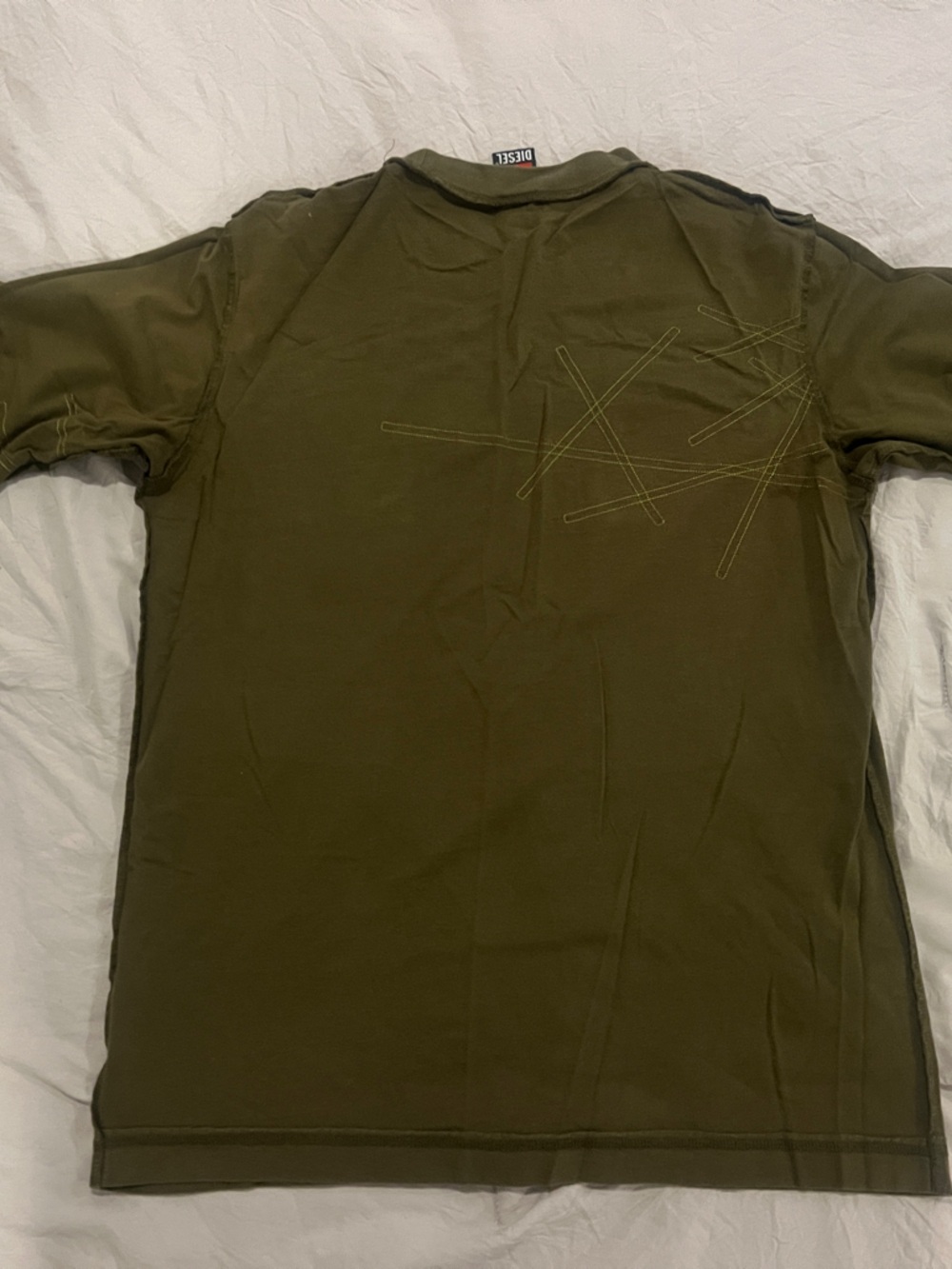 Diesel Olive Green Graphic Short Sleeve Tee - Picture 9 of 12